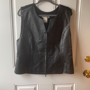 “Melrose Studio”Leather biker vest
